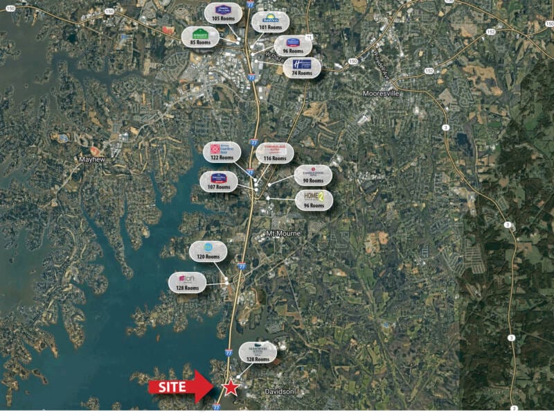 Lake Norman I 77 Corridor Waterfront Land For Sale   North Bound Hotel Map For Web Scaled 800x600 C Epl Slider 